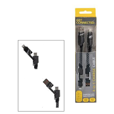 USB Cable, 4-in-1, 3.0amp - 1m